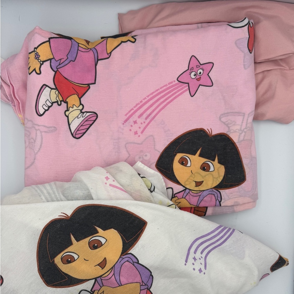 Dora The Explorer Twin Bed Sheet Set, Fitted , Flat & Pillowcase